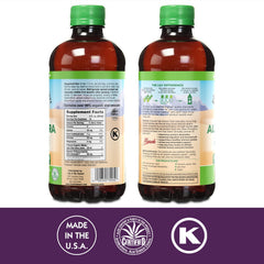 Lily of the Desert Aloe Vera Juice bottle back label with ingredients