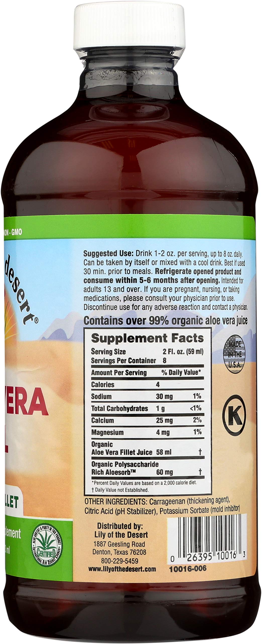 Two Lily of The Desert Aloe Vera Gel 16 oz bottles