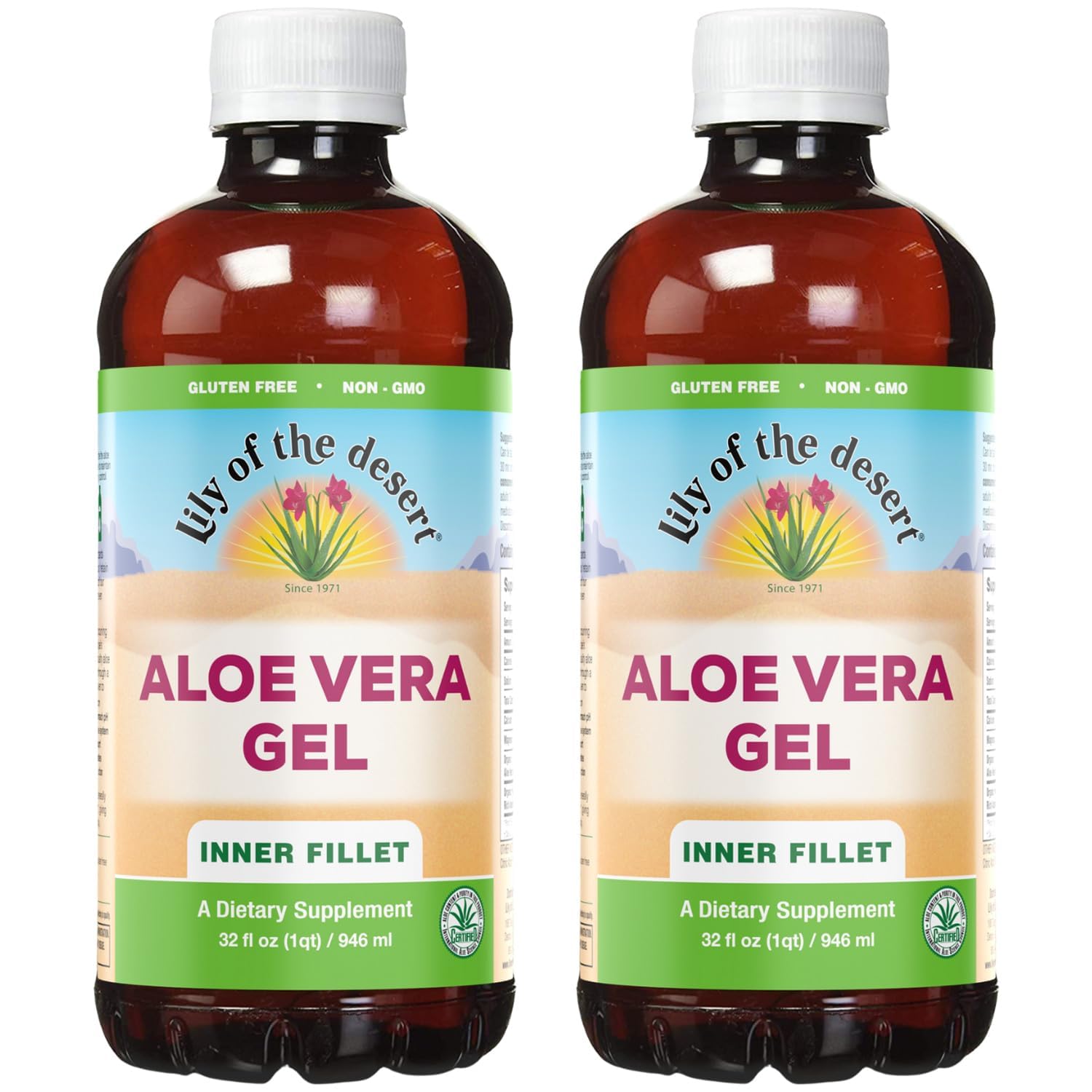 Lily Of The Desert Aloe Vera Gel bottle with inner fillet label