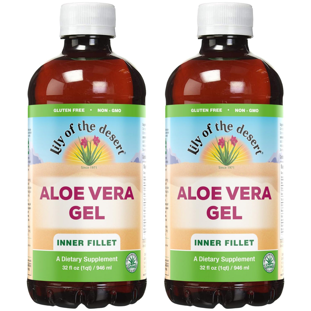 Lily Of The Desert Aloe Vera Gel bottle with inner fillet label