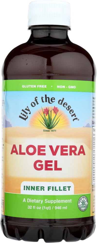 Front view of Lily of the Desert Aloe Vera Gel Inner Fillet 32 oz bottle