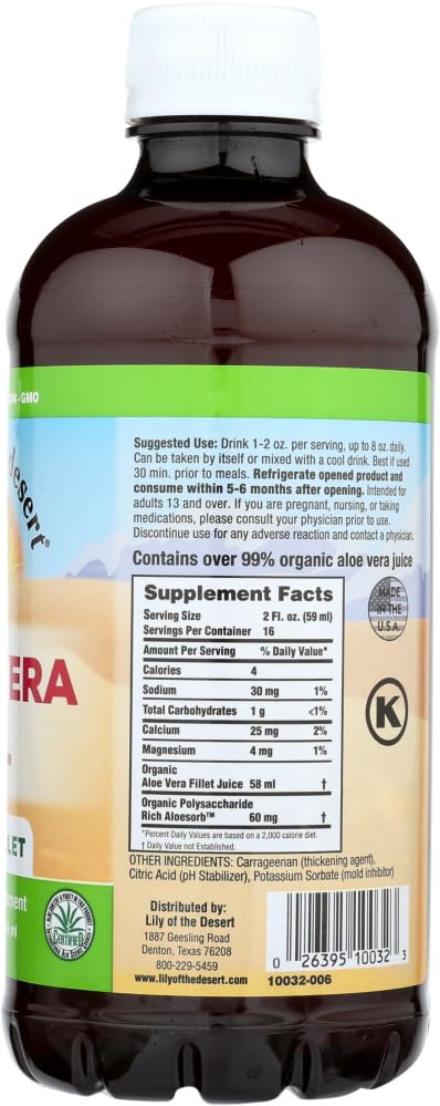 Product shot: Lily of the Desert Aloe Vera Gel Inner Fillet on countertop