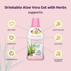 Pouring Aloe Vera Stomach Formula into a glass