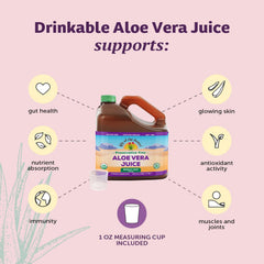 Back label of Lily of the Desert Aloe Vera Juice bottle
