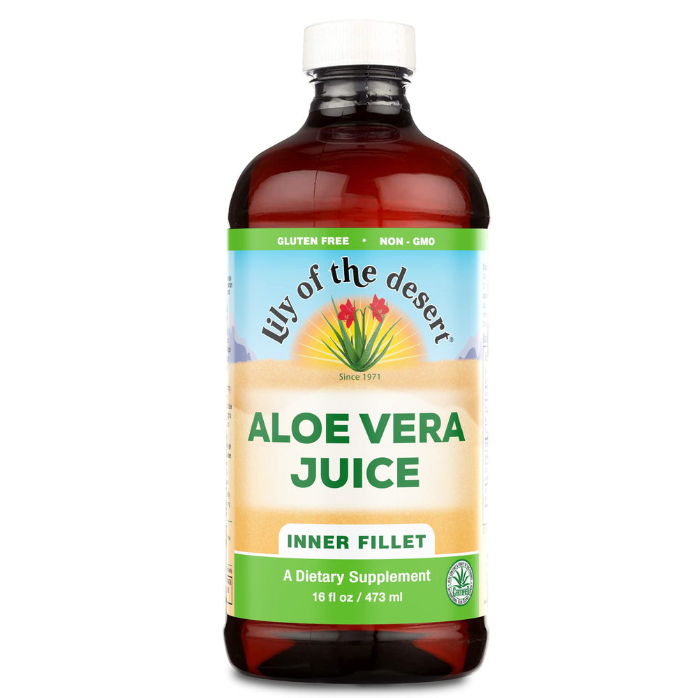 Front label of Lily of the Desert Aloe Vera Juice Drink Inner Fillet 16 oz