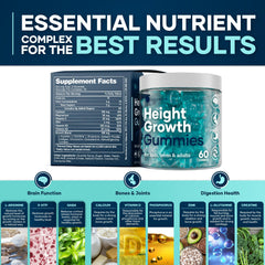 Height growth gummies packaging by Lilymoon