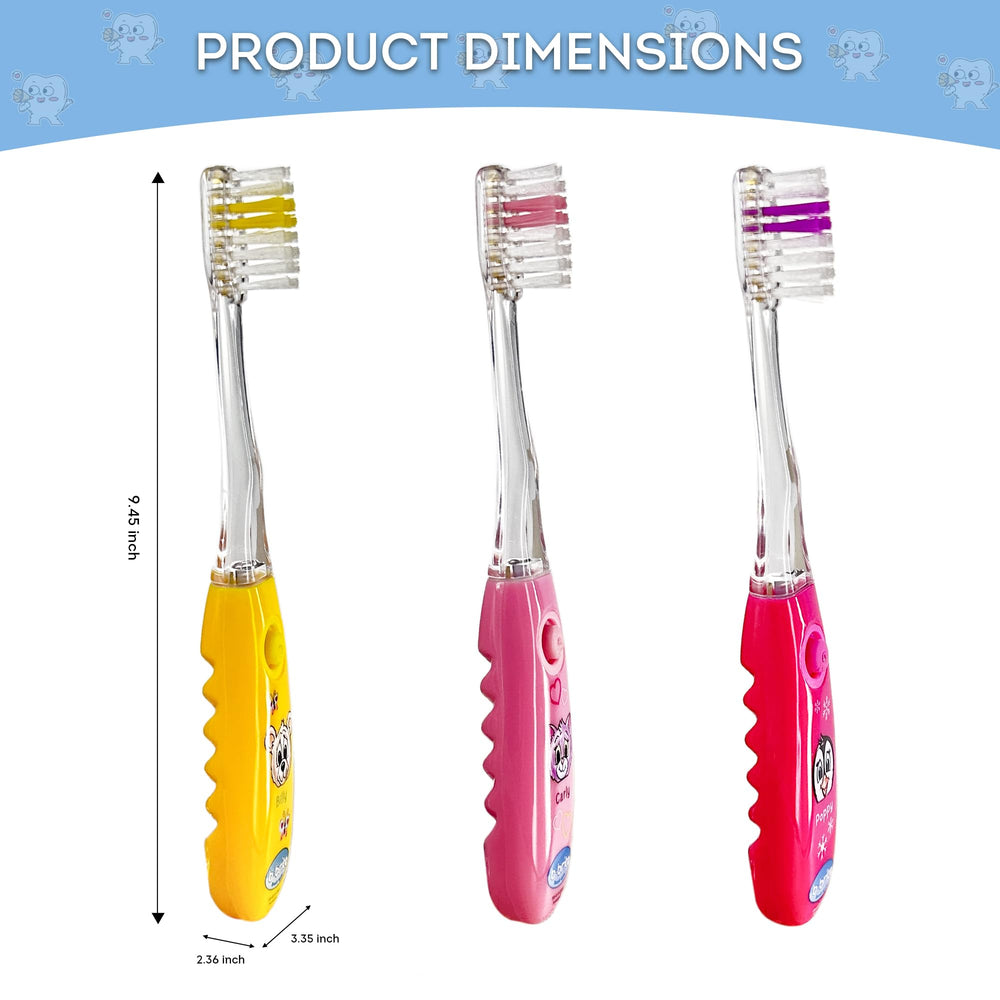Three-pack kid's toothbrush set for ages 3 and up