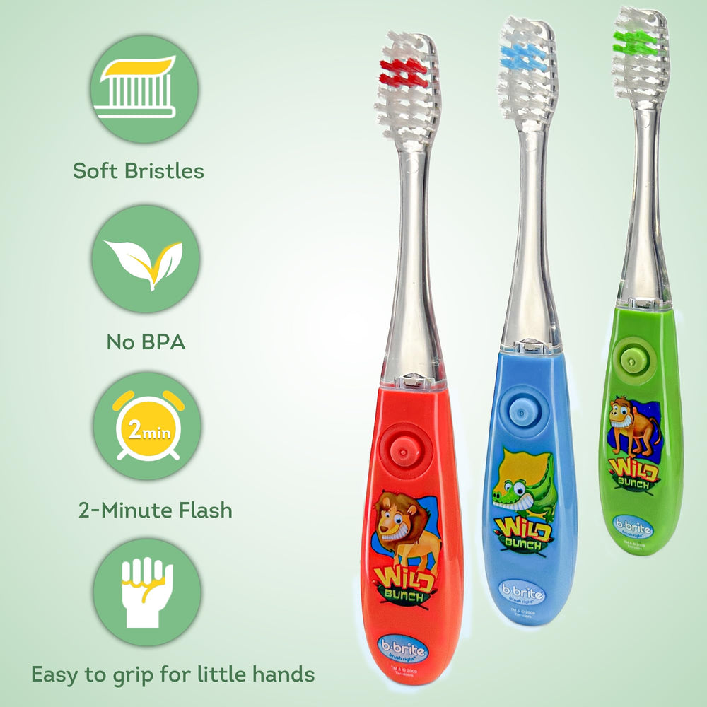Glow feature highlighted on Lily's Home Kids Toothbrush