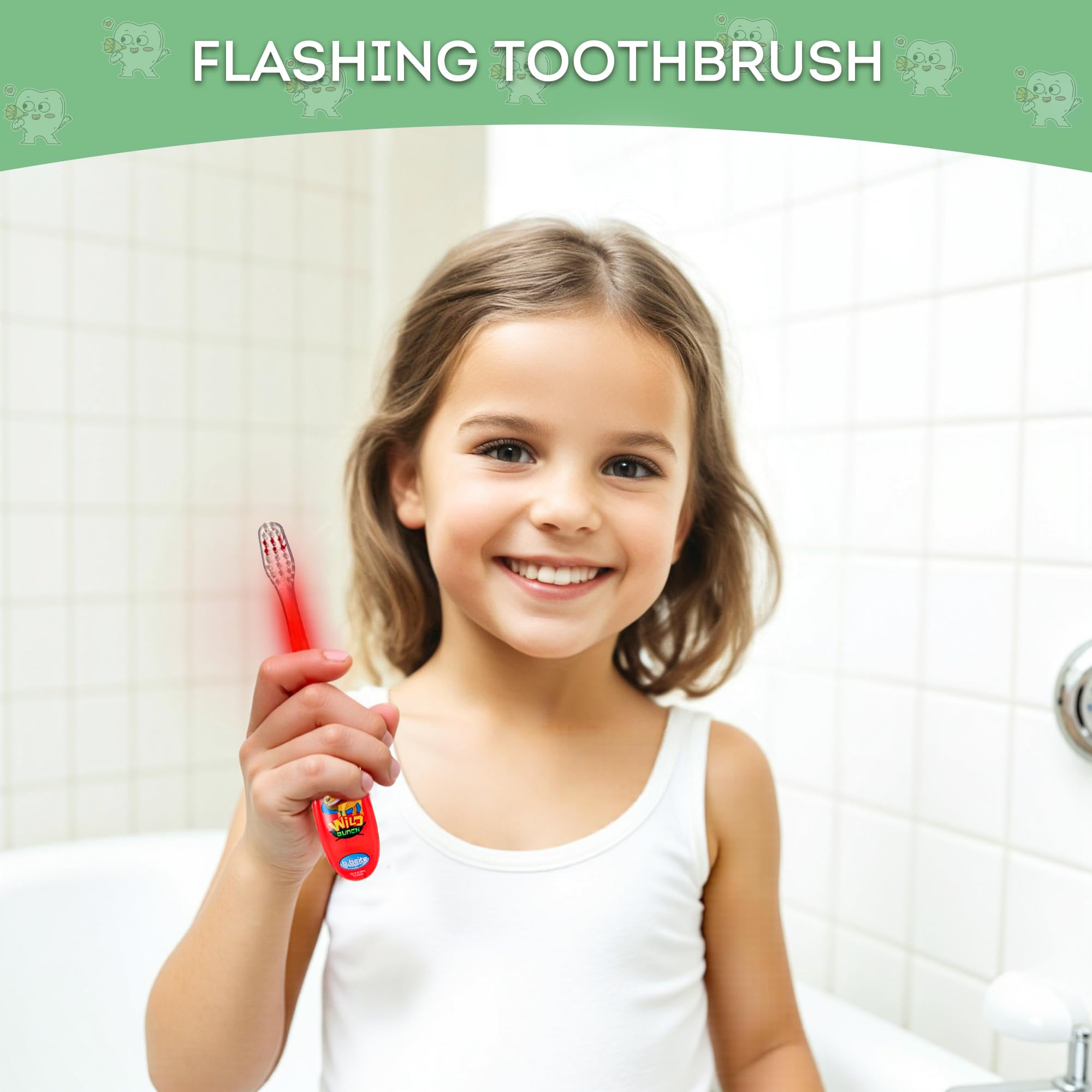 Toothbrush with built-in 2-minute timer display