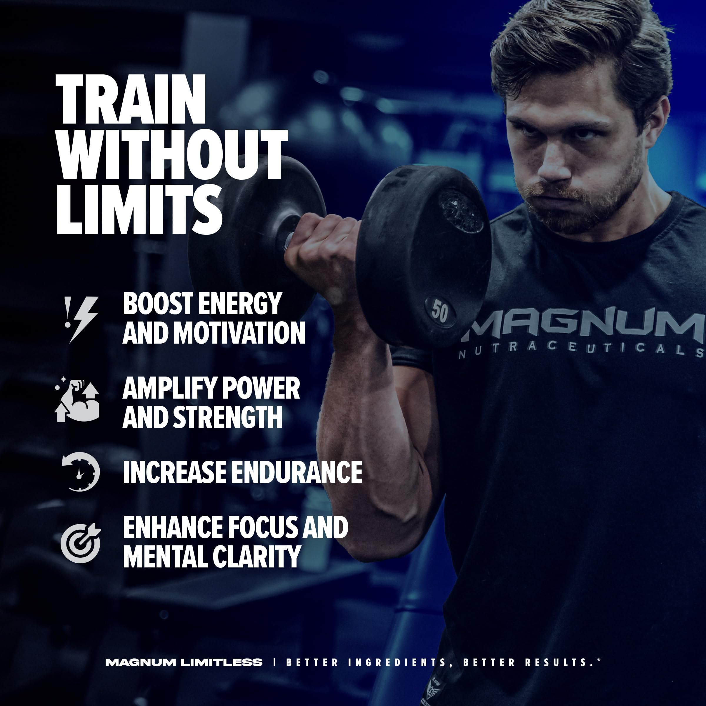 Athlete using LIMITLESS Magnum pre-workout during workout