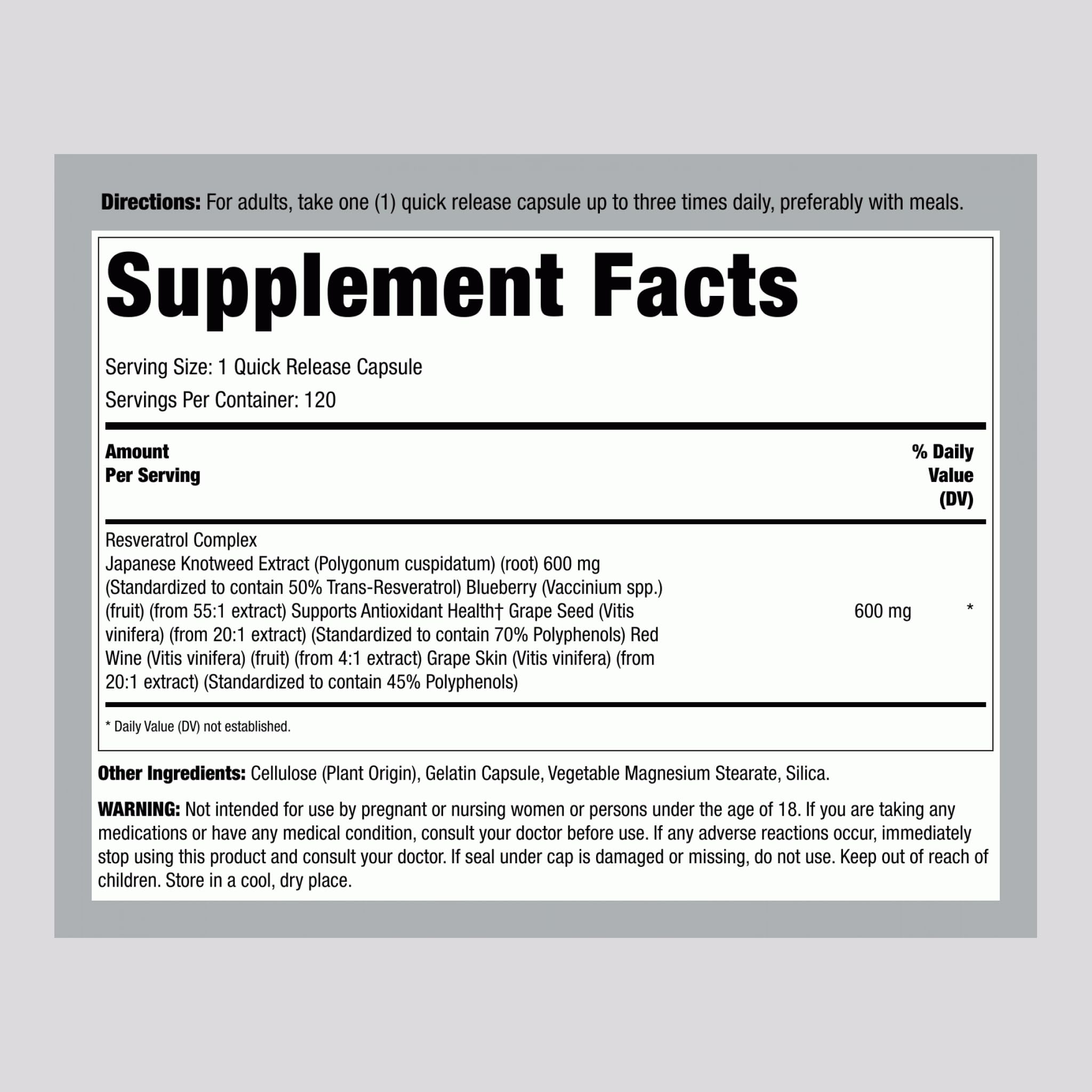 Lindberg Resveratrol bottle with label close-up