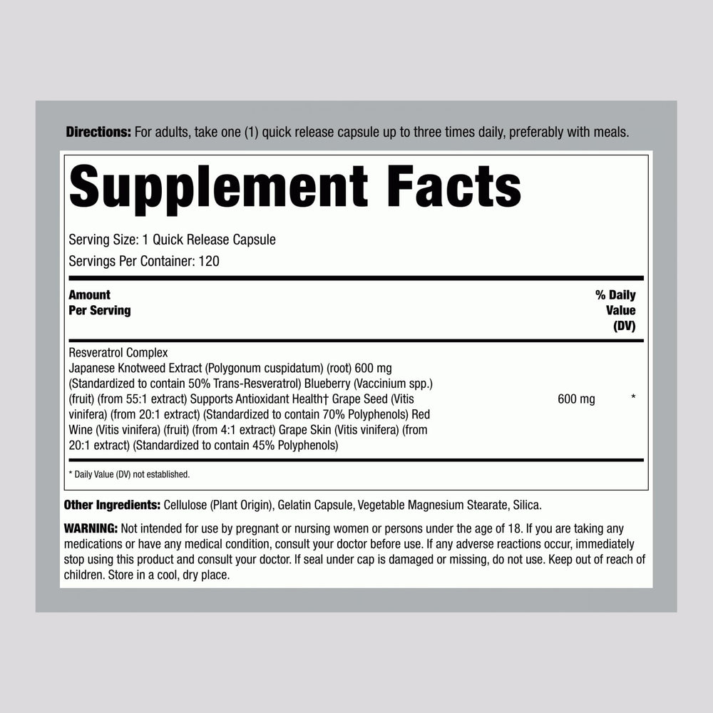 Lindberg Resveratrol bottle with label close-up