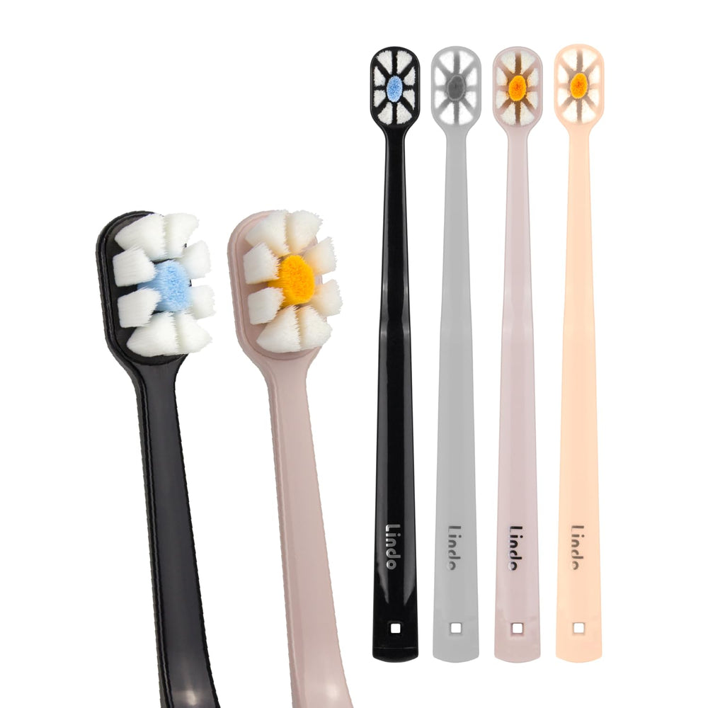Close-up of soft ultra-fine bristles for sensitive gums