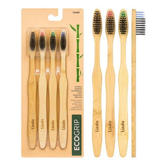 Lindo EcoGrip Bamboo Toothbrush with multi-colored handle