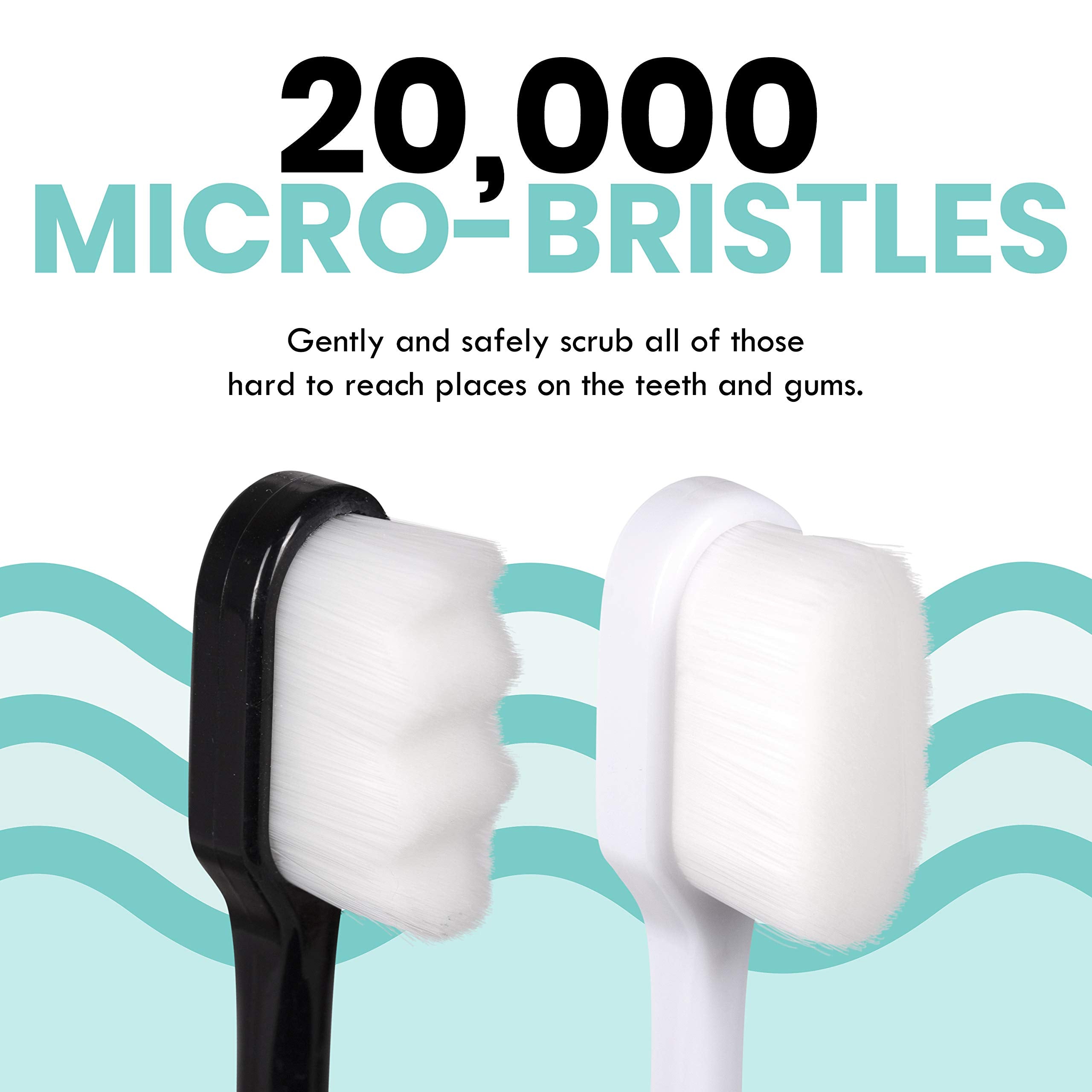 Close-up of nano bristles on Lingito toothbrush