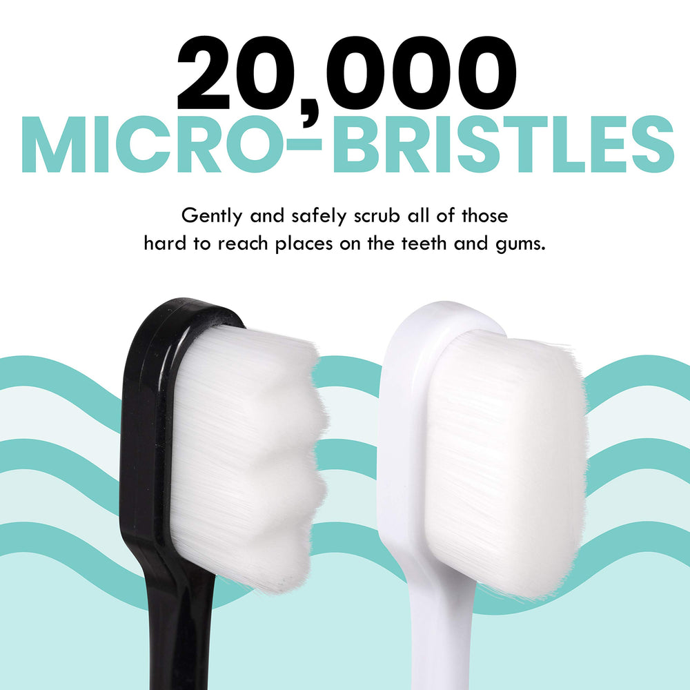 Close-up of nano bristles on Lingito toothbrush