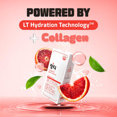 Vitamin C boost visualization with 600% daily value and blood orange flavor