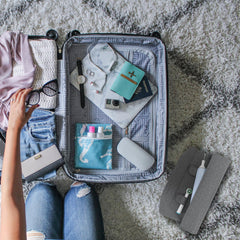 Interior view showing dual accessory loops inside the travel case