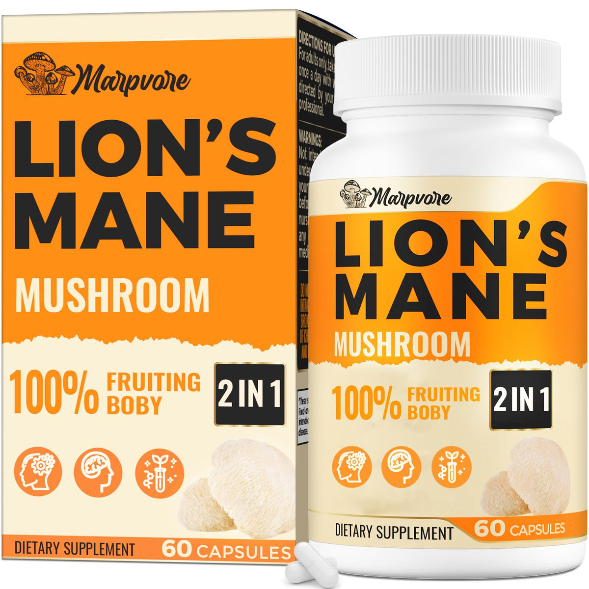 Lions Mane 50x strength extract capsules front view