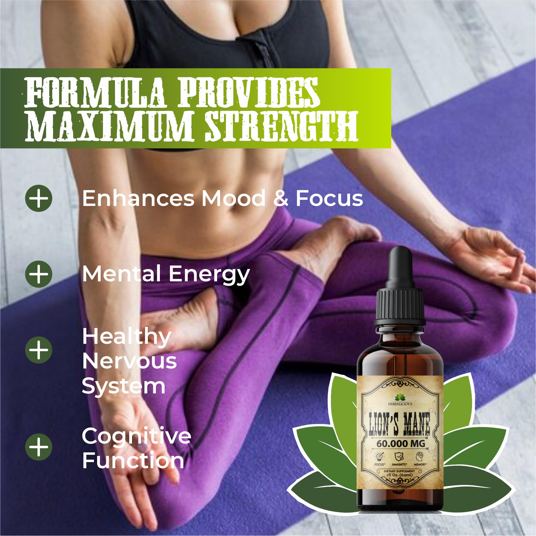 2 oz Lion's Mane extract bottle close up