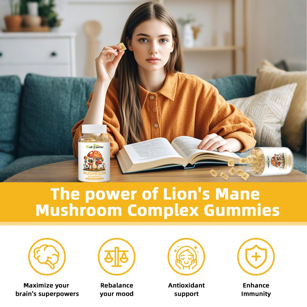 Gummy bottle with packaging highlighting vegan and sugar-free claims