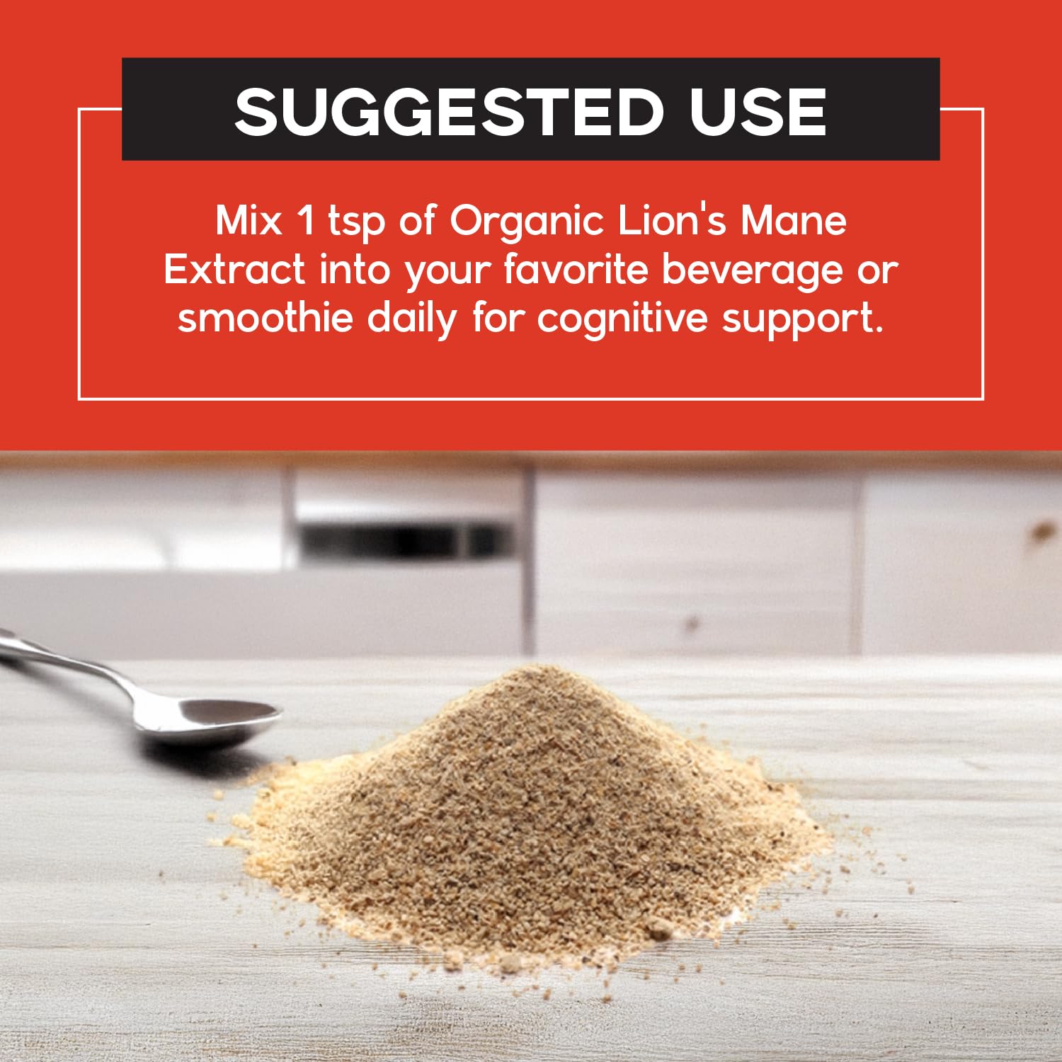 Powder being stirred into a cup of coffee