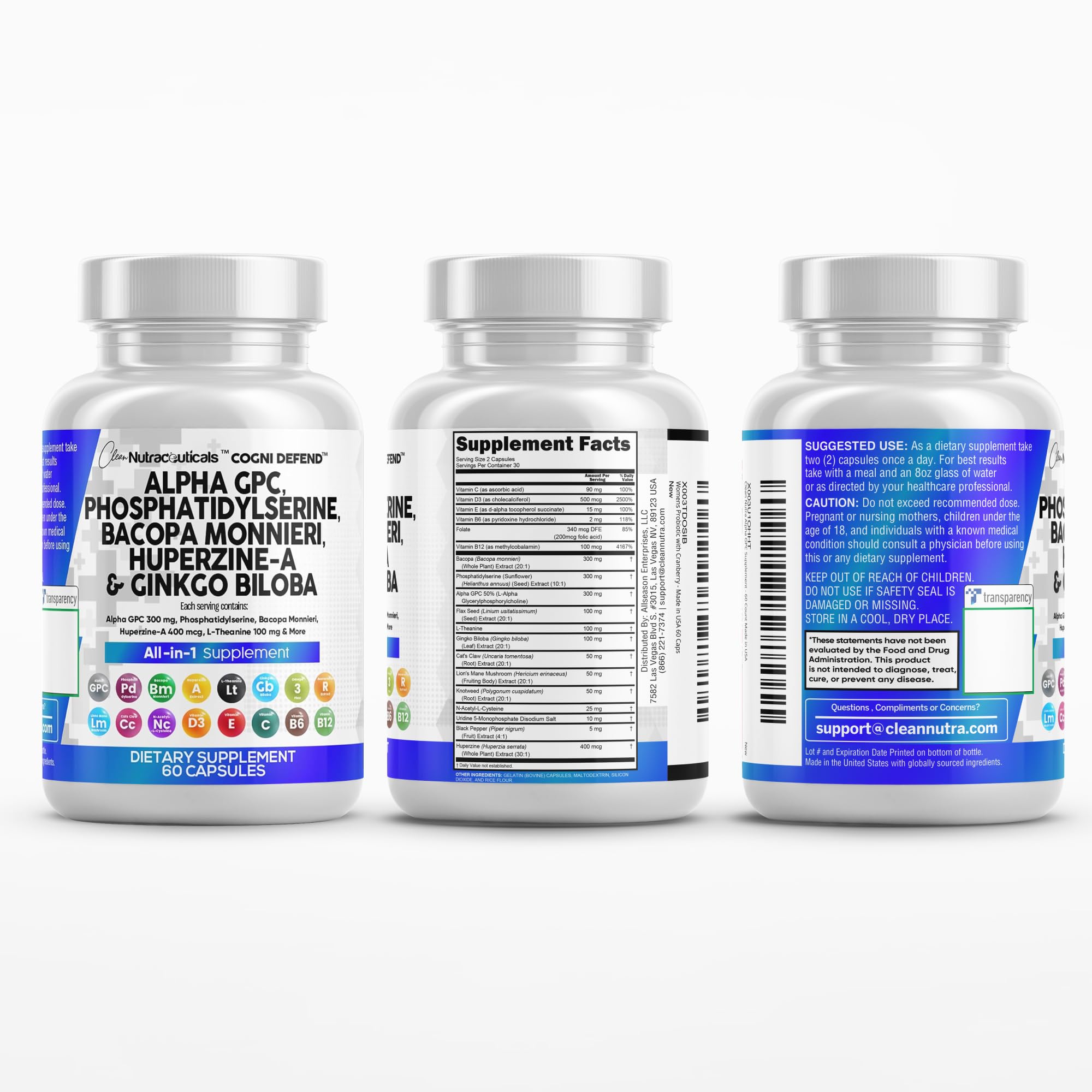 Lions Mane, Cats Claw, NAC and vitamins C, B, D, E included.