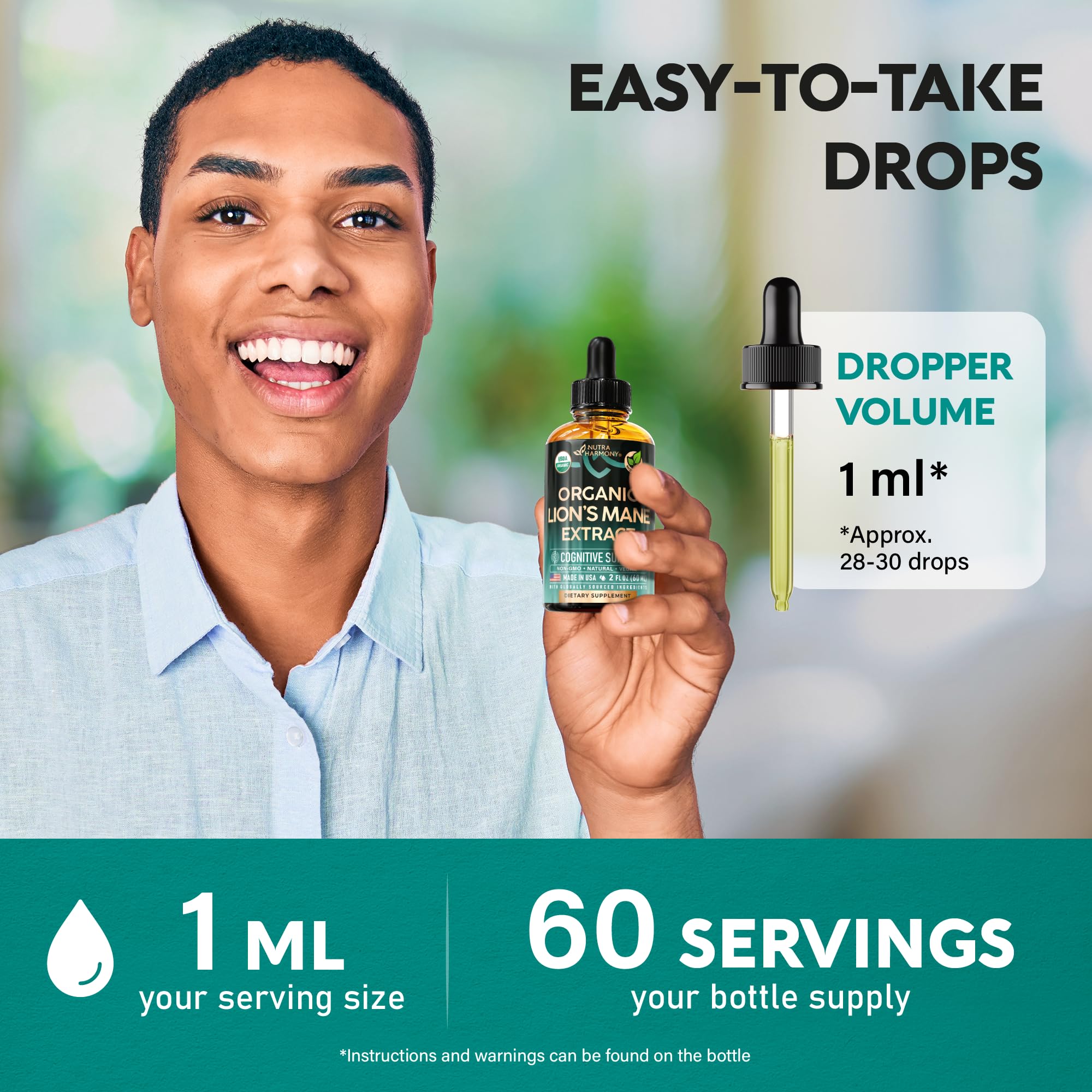 Organic, vegan, non-GMO Lions Mane extract ingredients