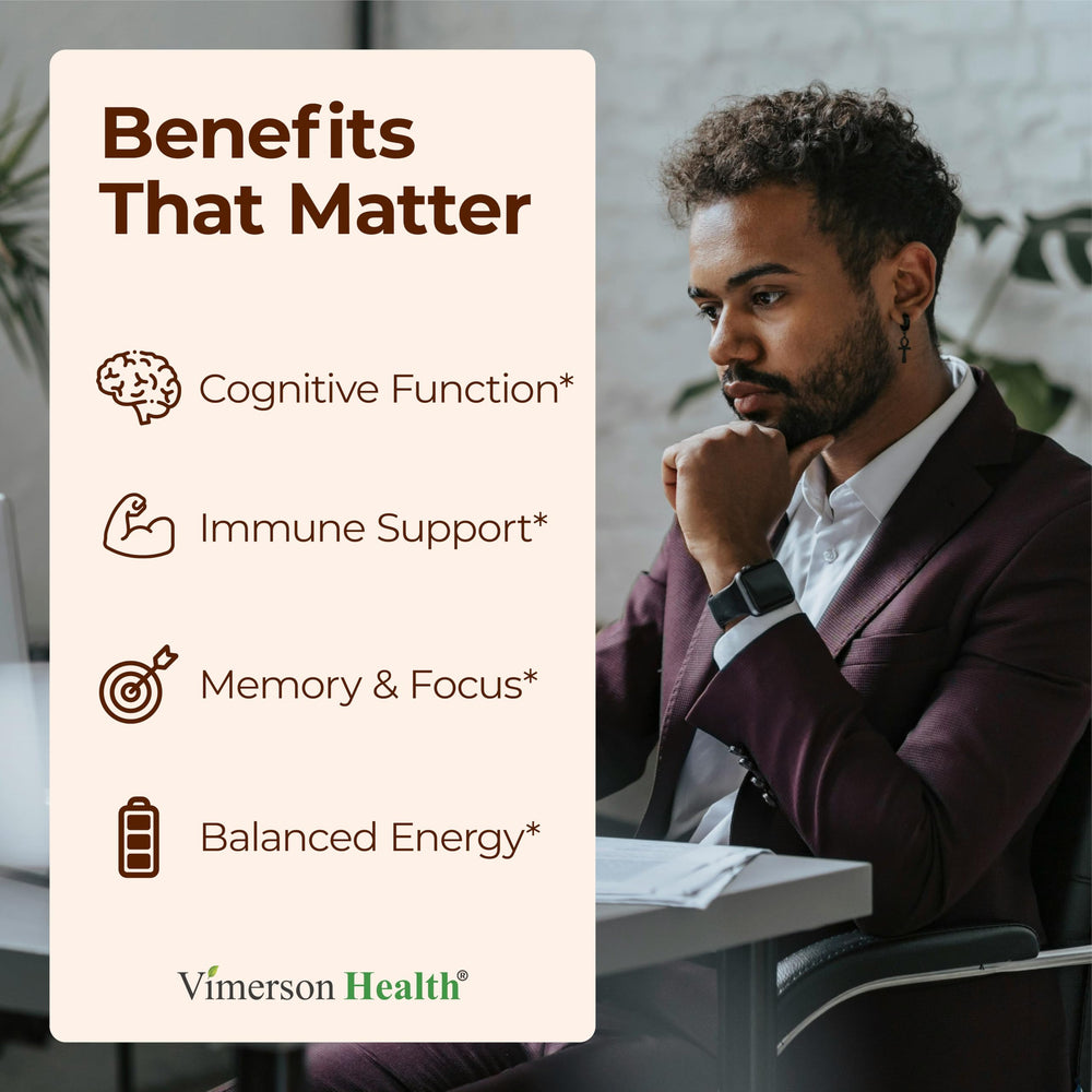 Close-up of Lion's Mane mushroom powder and capsules