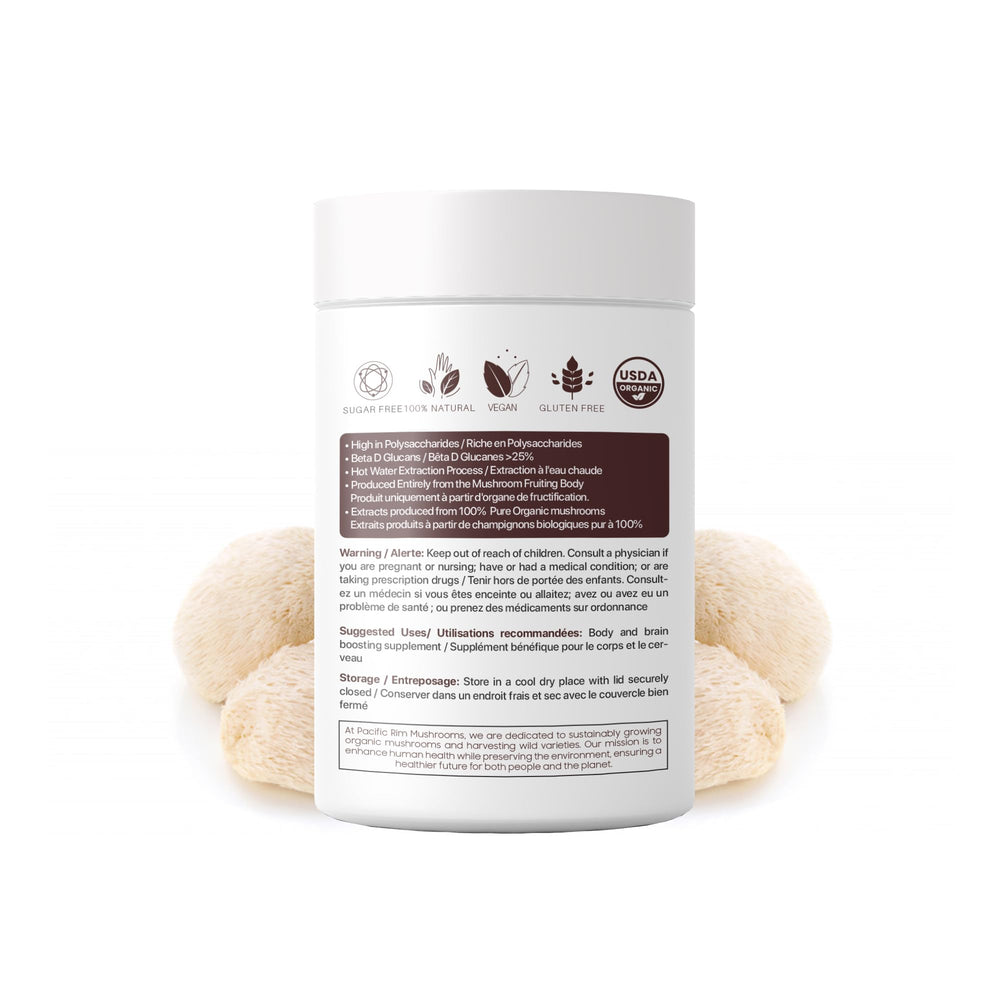Beta-glucans content over 25% in Lions Mane powder