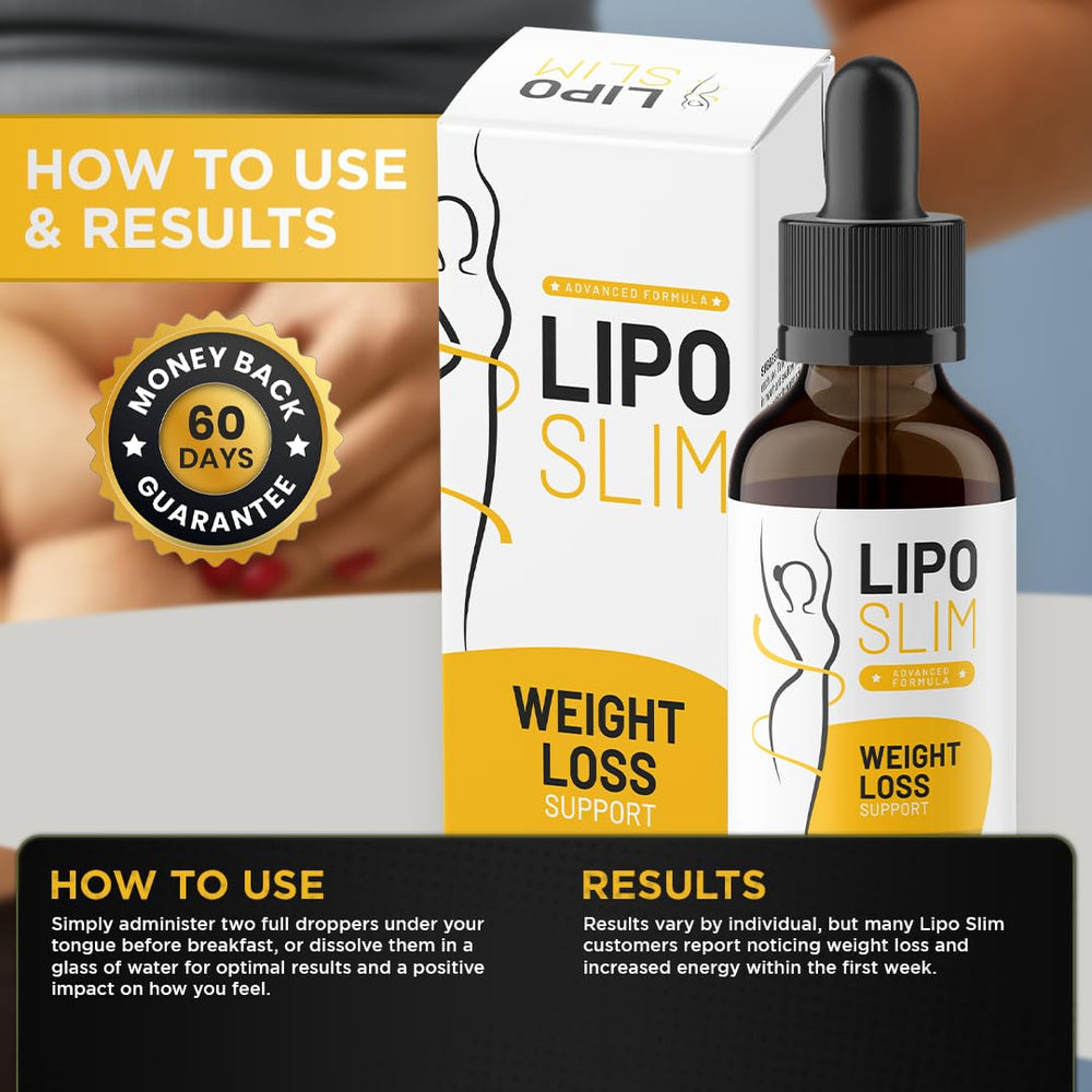 Close-up of Lipo Drops liquid supplement application
