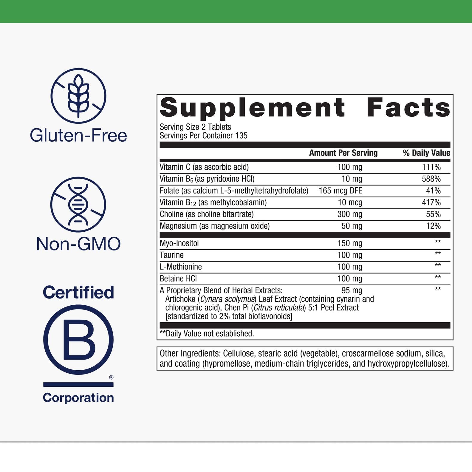 Graphic highlighting choline and inositol as lipotropic nutrients