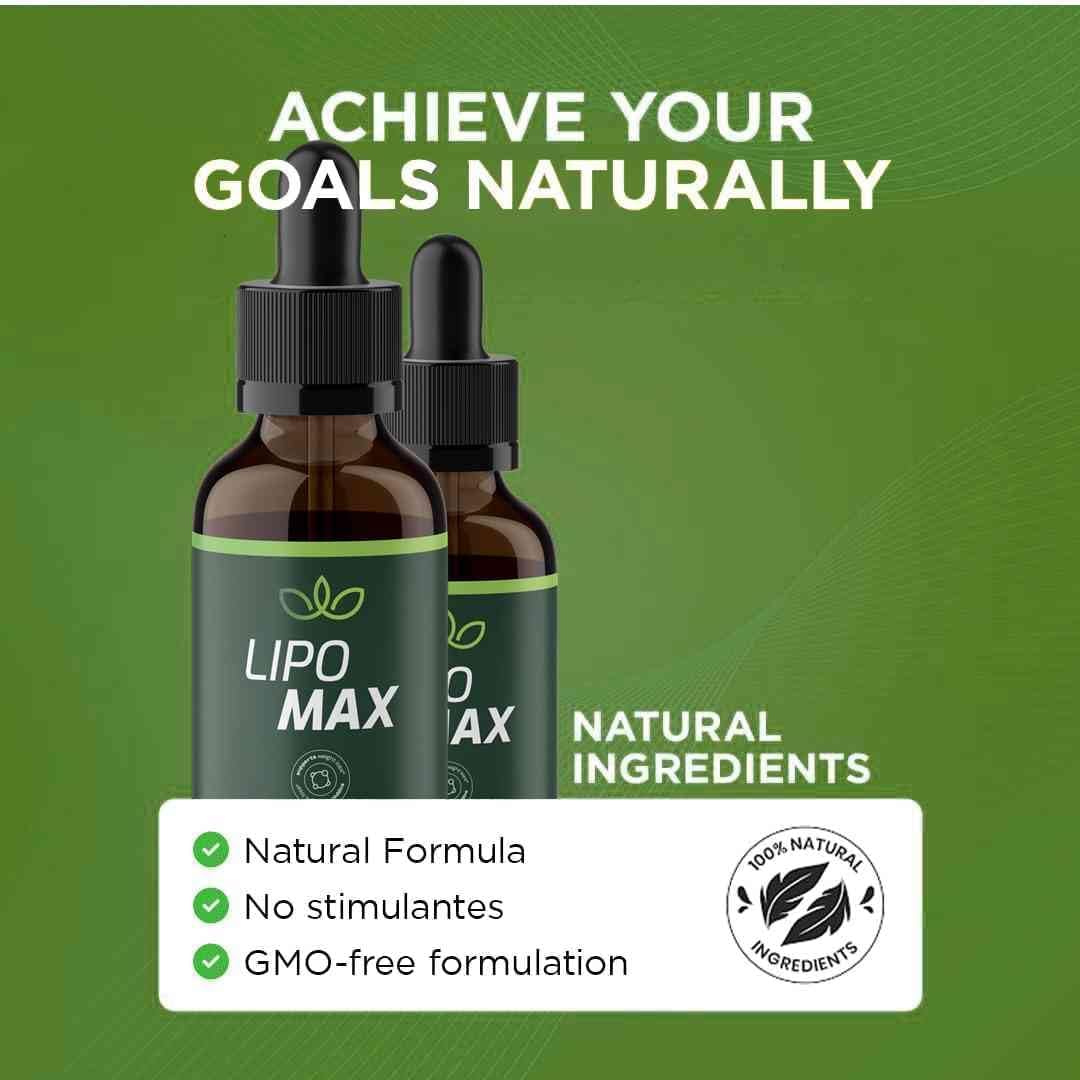 Side view of Lipo Max Drops bottle