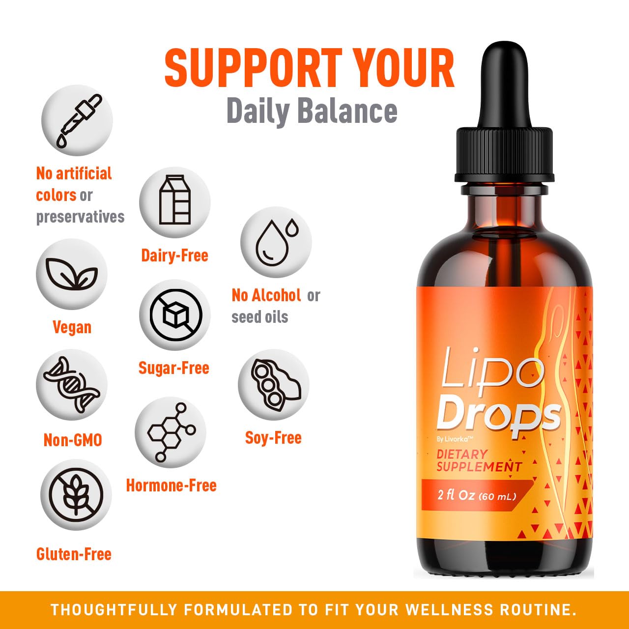 LipoDrops dropper dispensing liquid