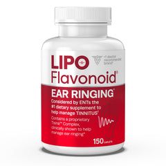 Lipo-Flavonoid Plus tinnitus relief bottle with 150 caplets