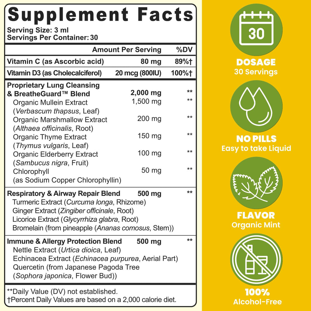 Liposomal 14-in-1 mullein leaf extract with elderberry and thyme