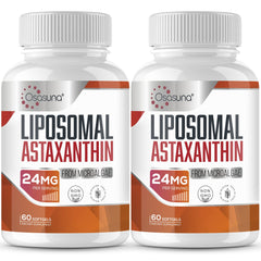 Product pack shot of Liposomal Astaxanthin 24MG softgels, 120-count