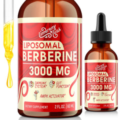 Bottle of Liposomal Berberine Supplement 3000mg with dropper
