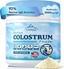 Jar of VNNIQ Liposomal Bovine Colostrum Powder with label