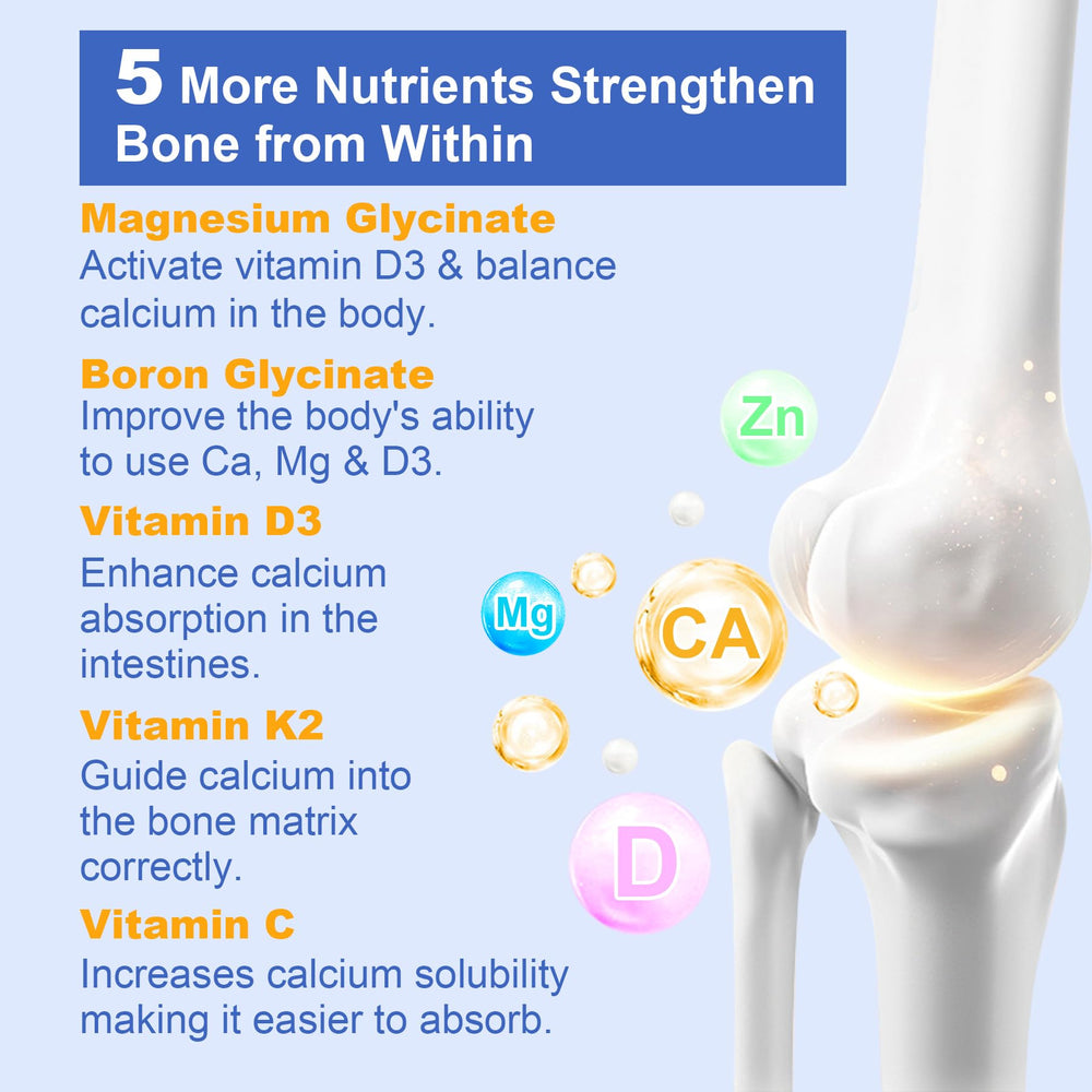 Ingredients highlight: Magnesium Glycinate, Boron, Probiotics, Vitamin C