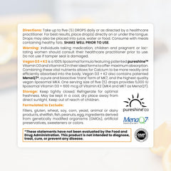 Diagram showing liposomal delivery for Vitamin D3 and K2
