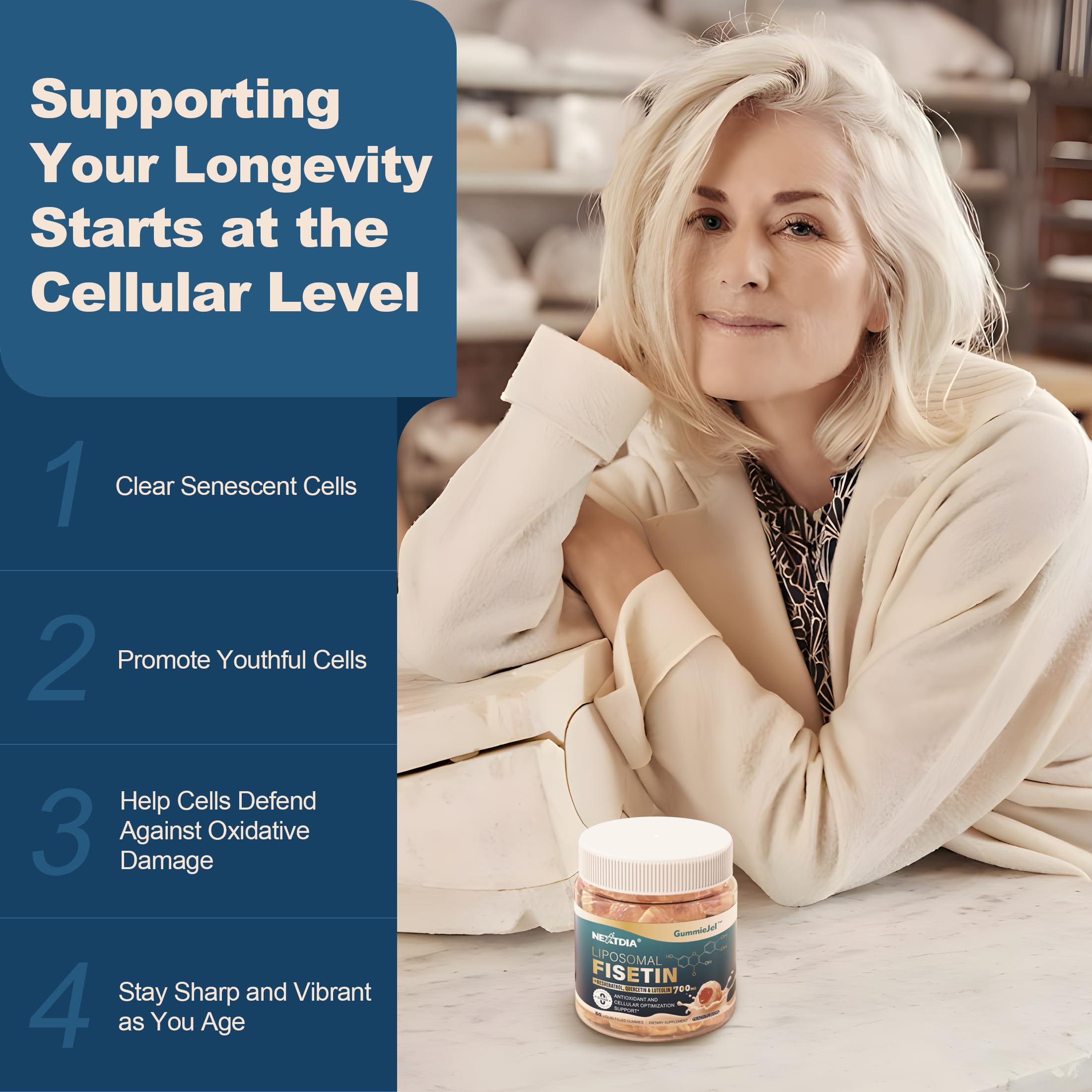 Brain health and longevity concept with supplements