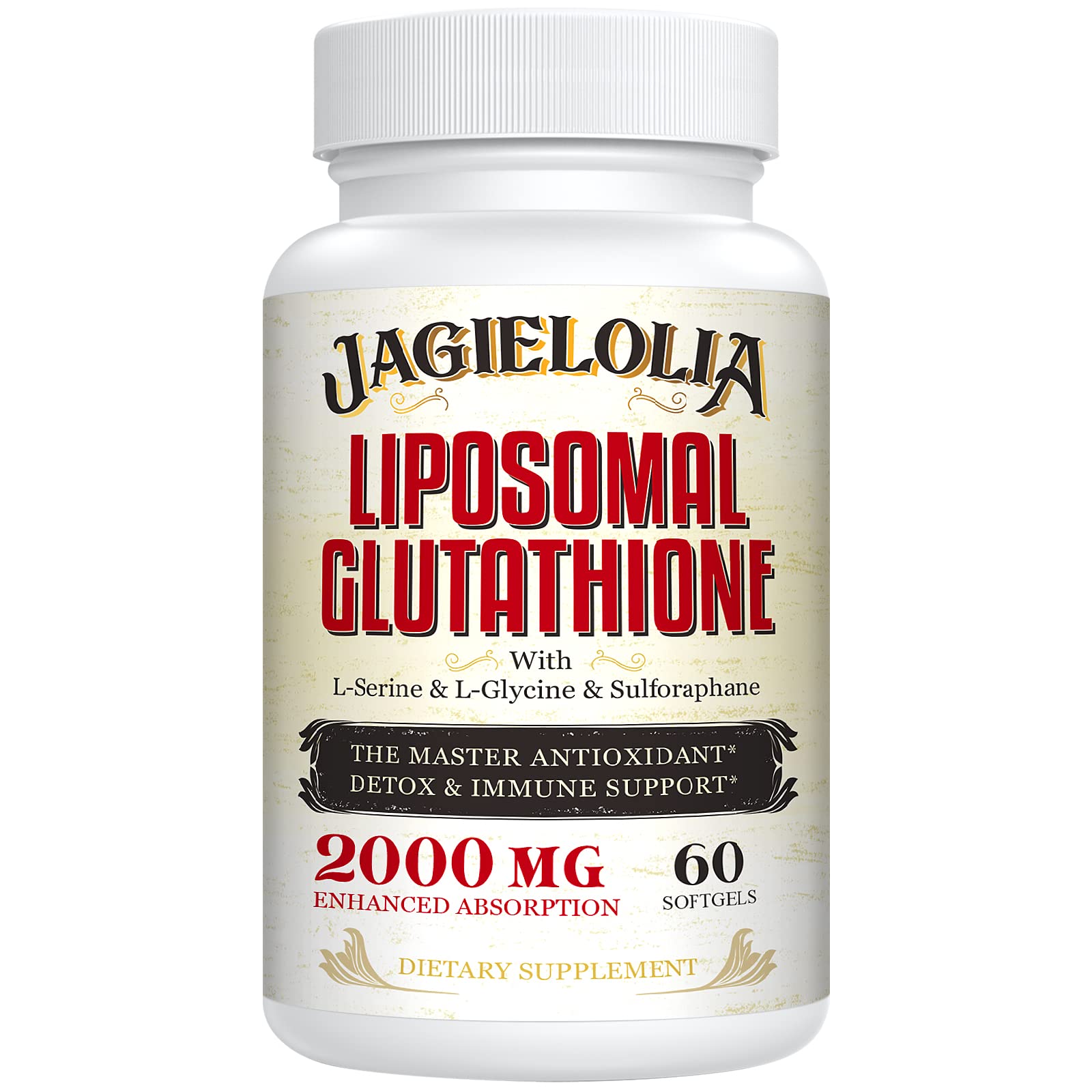 Bottle of Liposomal Glutathione 2000 mg