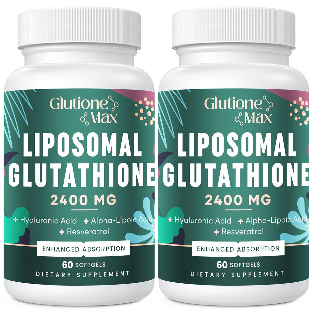 Front view of 8-in-1 Liposomal Glutathione 2400 mg bottle