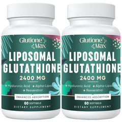 Front view of 8-in-1 Liposomal Glutathione 2400 mg bottle