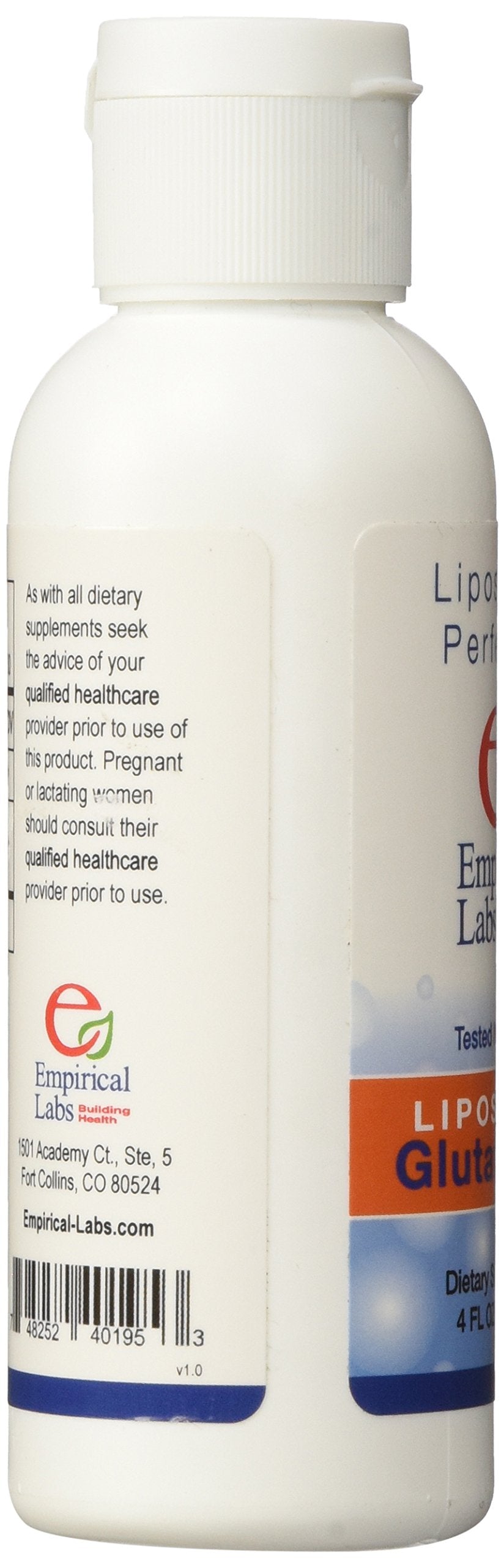 Serving size 4 ml per serving for Liposomal Glutathione 4 oz