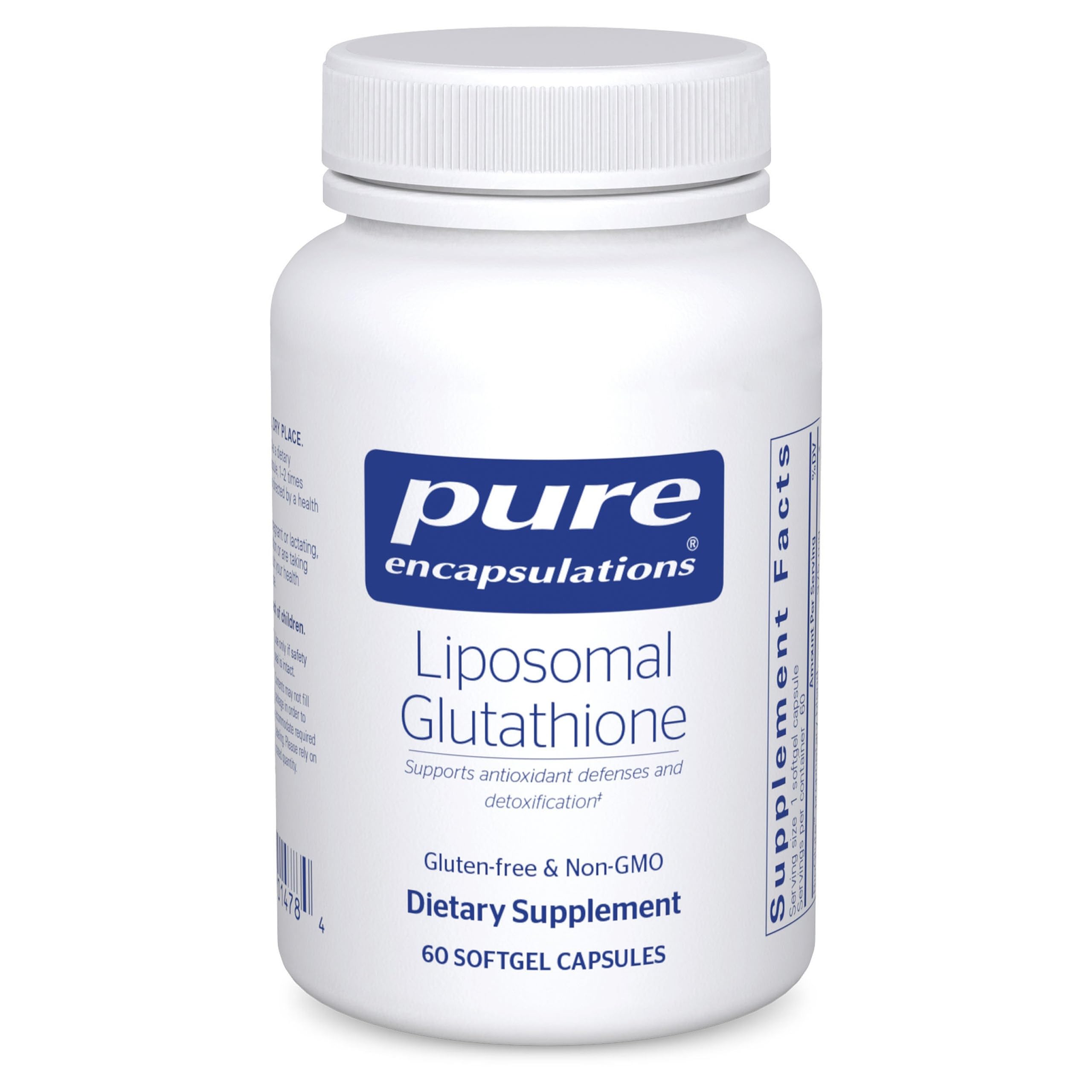 Bottle of Pure Encapsulations Liposomal Glutathione with 60 softgels