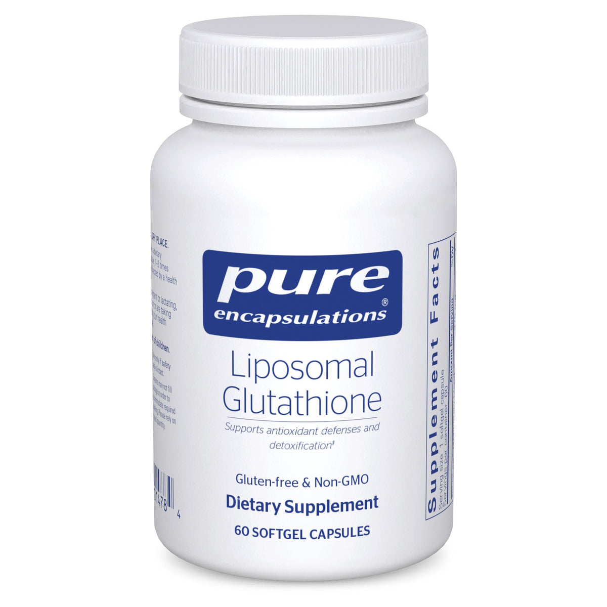 Bottle of Pure Encapsulations Liposomal Glutathione with 60 softgels