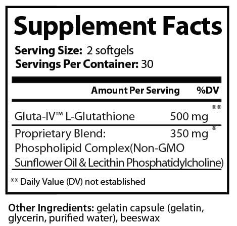 Visual of Gluta-IV and liposomal glutathione ingredients