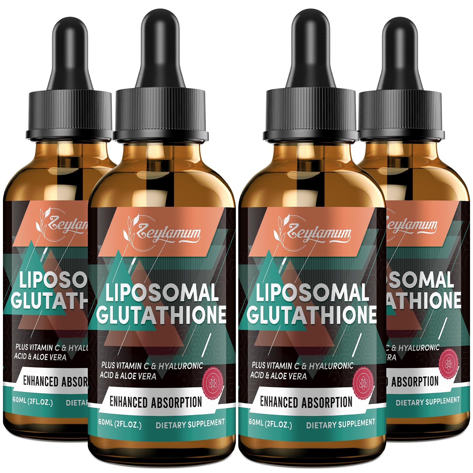 Bottle of 2000mg liposomal glutathione liquid drops with 8.08 oz capacity